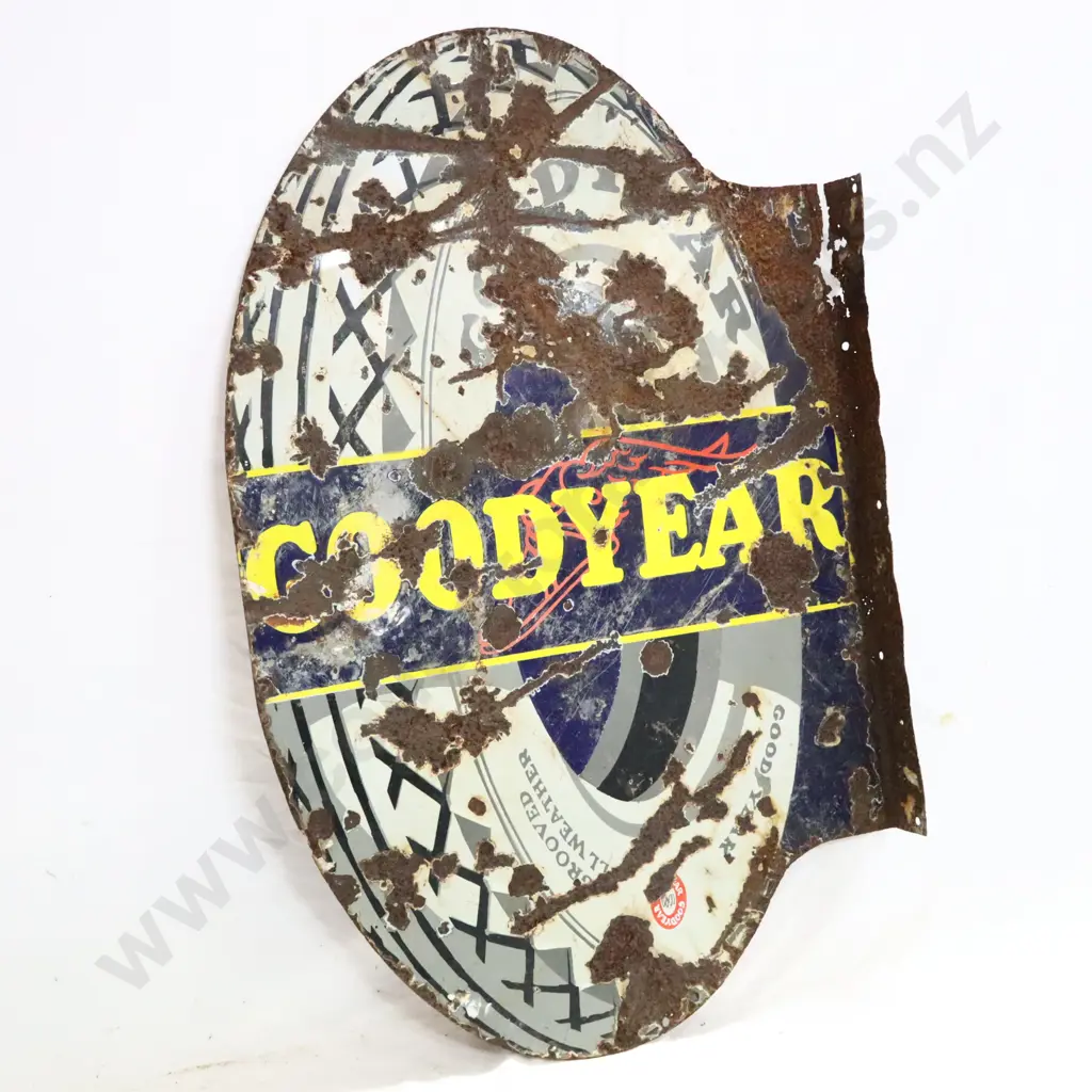 Enamel Double Sided Goodyear Flanged Sign Image 1++