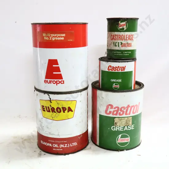 Europa And Castrol Grease Tins x 5