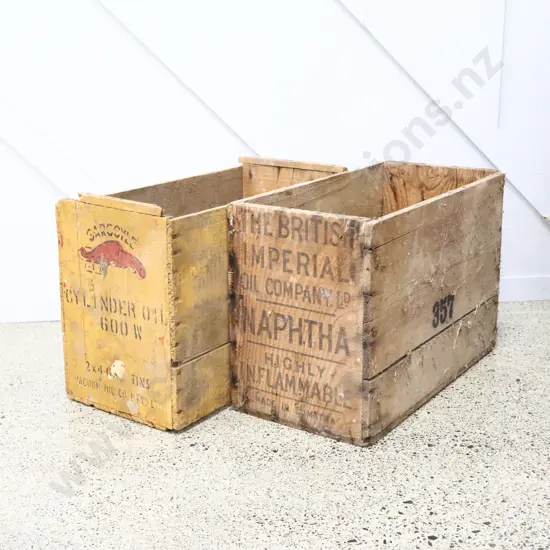 The British Imperial Oil Company And Vacuum Oil Company Petrol Boxes