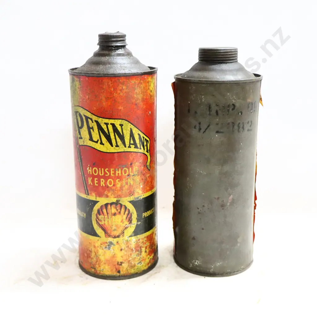 Shell Pennant Kerosene And Shell Redspray Tins Image 1++