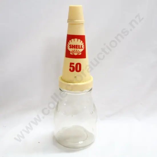 Shell 50 Oil Bottle And Top With Dustcap