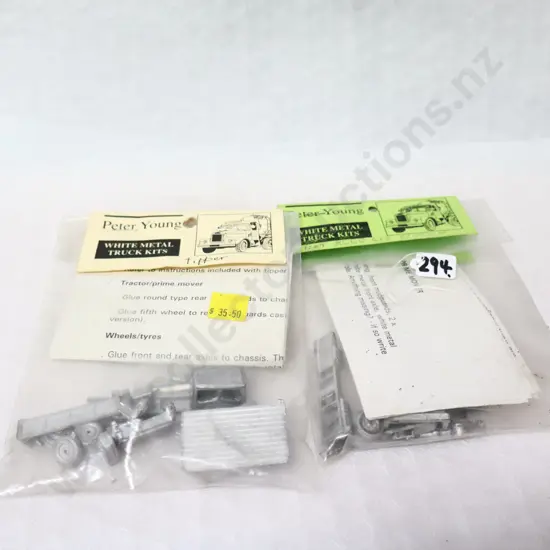 1/87 Peter Young White Metals Kits Tipper And Acco 4x2 Primer Mover