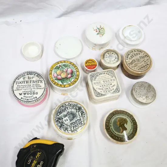Antique Toothpaste Containers with Pot Bases