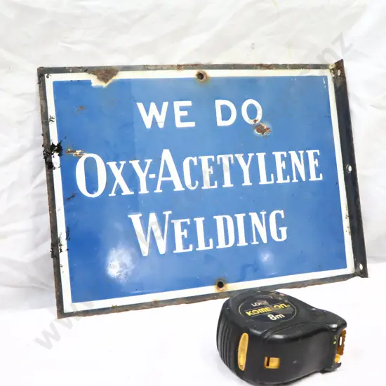 Enamel Welding Sign, Flanged.