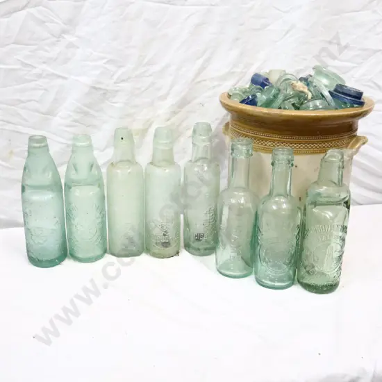 100s Of Antique Glass Stoppers, Handley Auckland Codd Bottles, DJ Barry Gisbourne Lamonts and Sauce Bottles