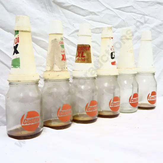 Castrol Hockey Stick Oil Bottles x 6 With Tops