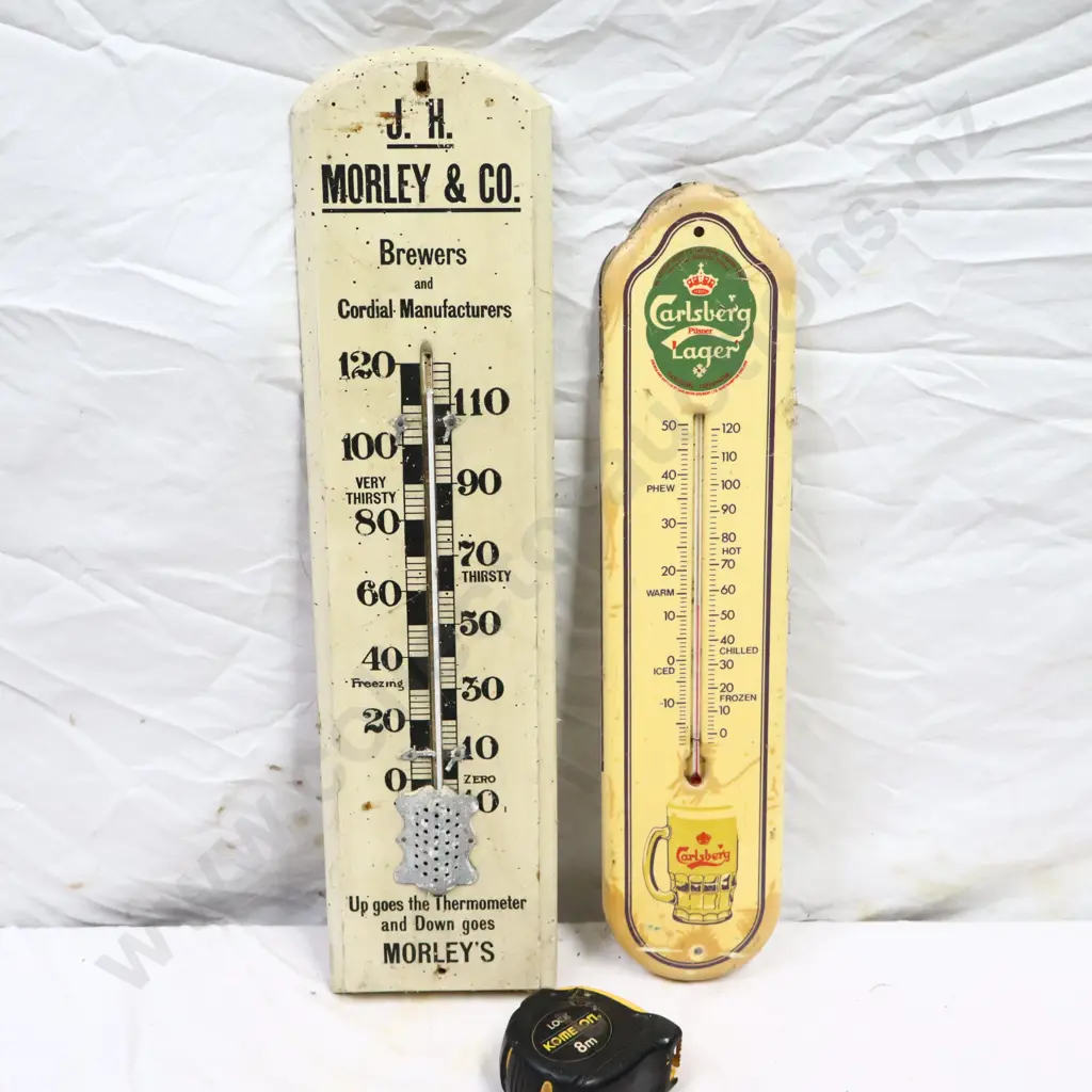 Morley And Co And Carlsberg Thermometers Image 1++
