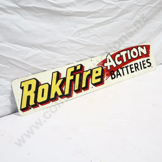 Rokfire Action Batteries Tin Sign