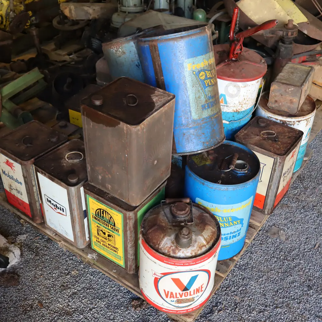 Pallet Load Of Oil Tins And Gerry Cans Image 1++