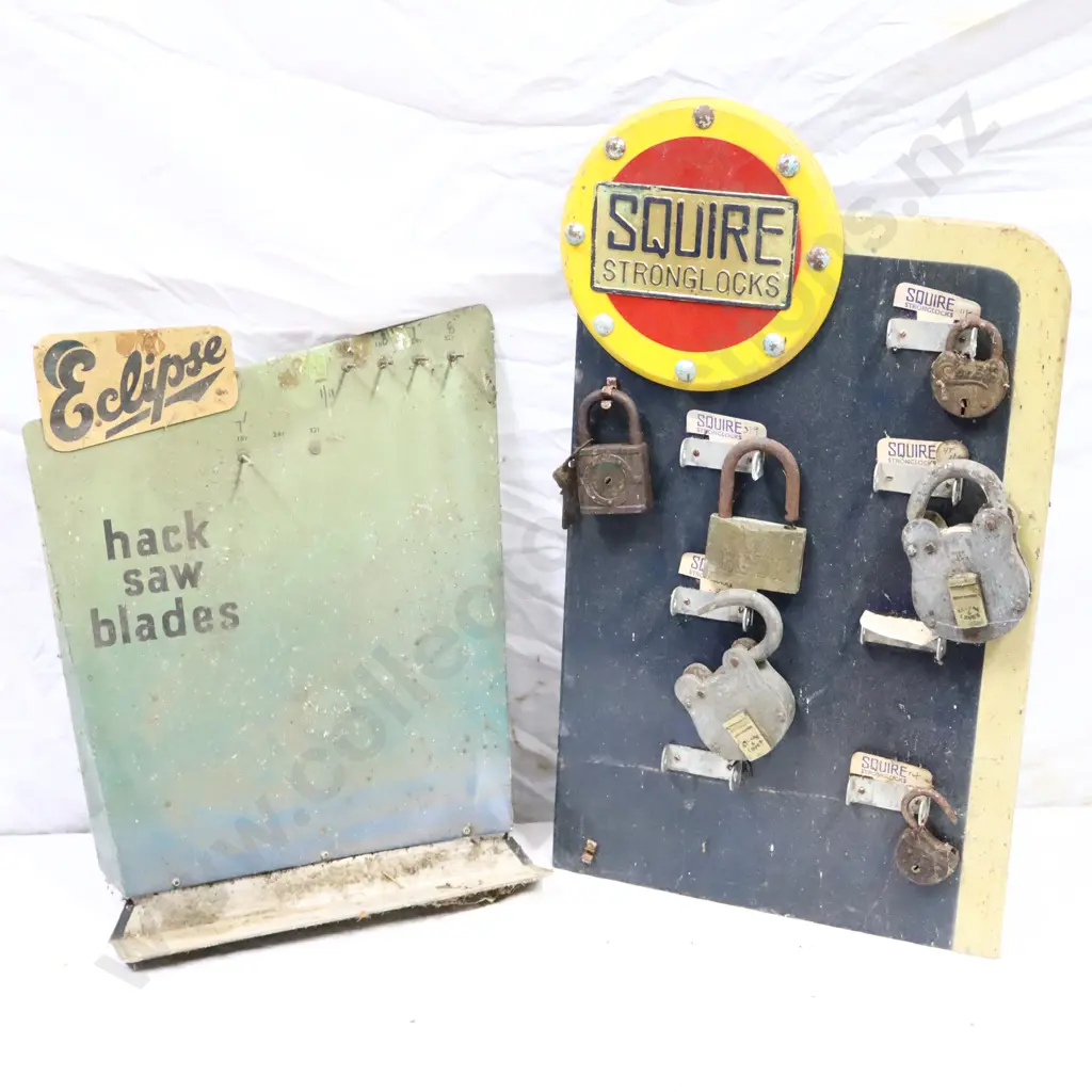 Eclipse Hacksaws And Squire Padlocks Countertop Advertising Signs Image 1++