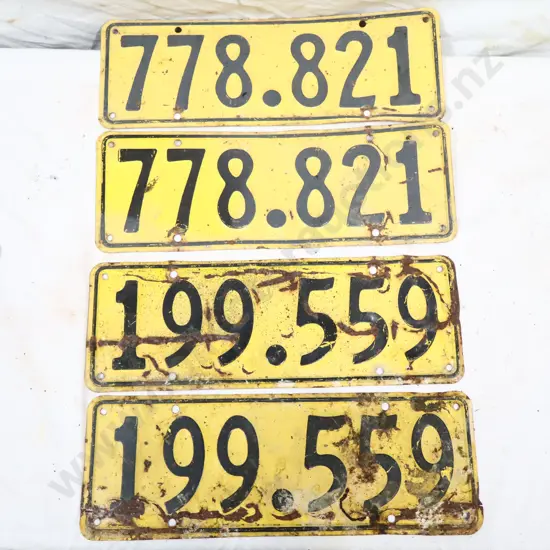 2 x License Plate Pairs 1961 - 1963