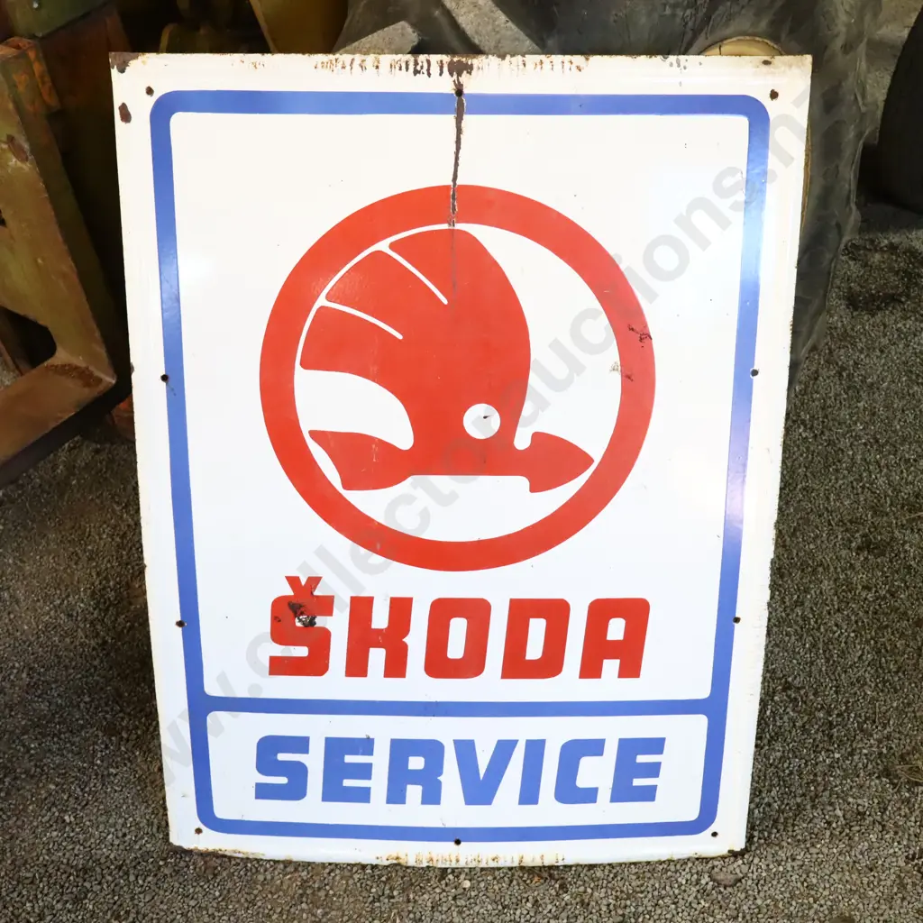 Skoda Service Enamel Sign Image 1++