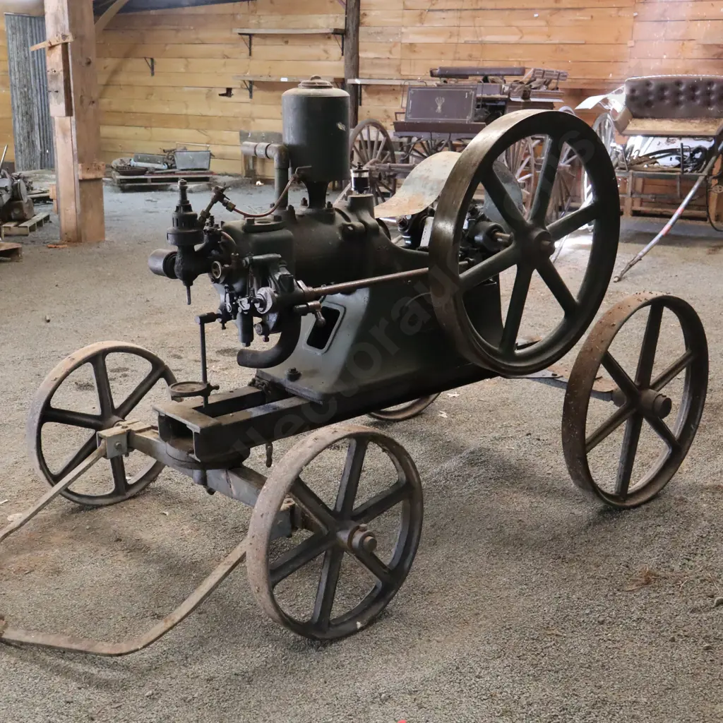 Tangye Stationary Engine On Heavy Duty Cart - Fly Wheel Size 92cm. Image 1++