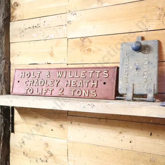 Holt And Willetts Cast Iron Sign And Anderson's Ch Ch Cast Iron Door