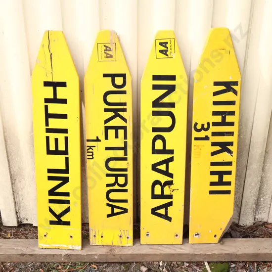 AA Signs x 4. Kinleith, Puketurua, Arapuni, Kihikihi