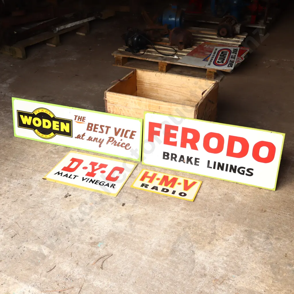 4 x Handpainted Signs by Ray Bovey. Woden, Feredo, DYC, HMV Image 1++