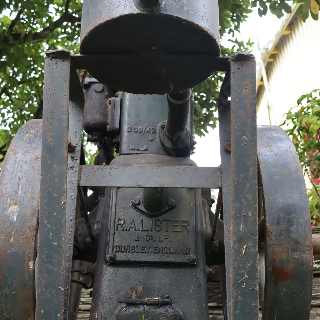 Lister Twin Flywheel Stationary Engine. 60cm Flywheels Image 1++