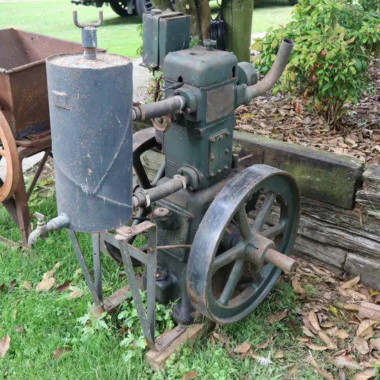 Lister Twin Flywheel Stationary Engine. 60cm Flywheels
