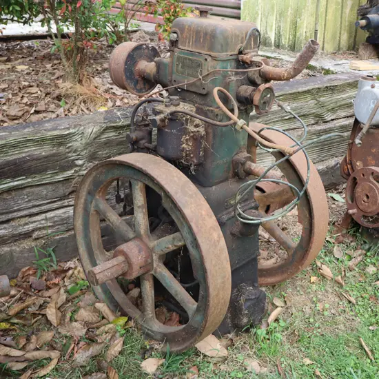 Lister Twin Flywheel Stationary Engine. 60cm Flywheels