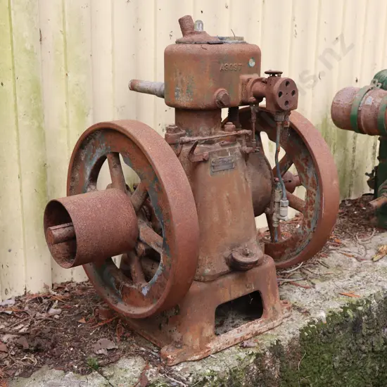 Lister Twin Flywheel Stationary Engine. 45cm Flywheels