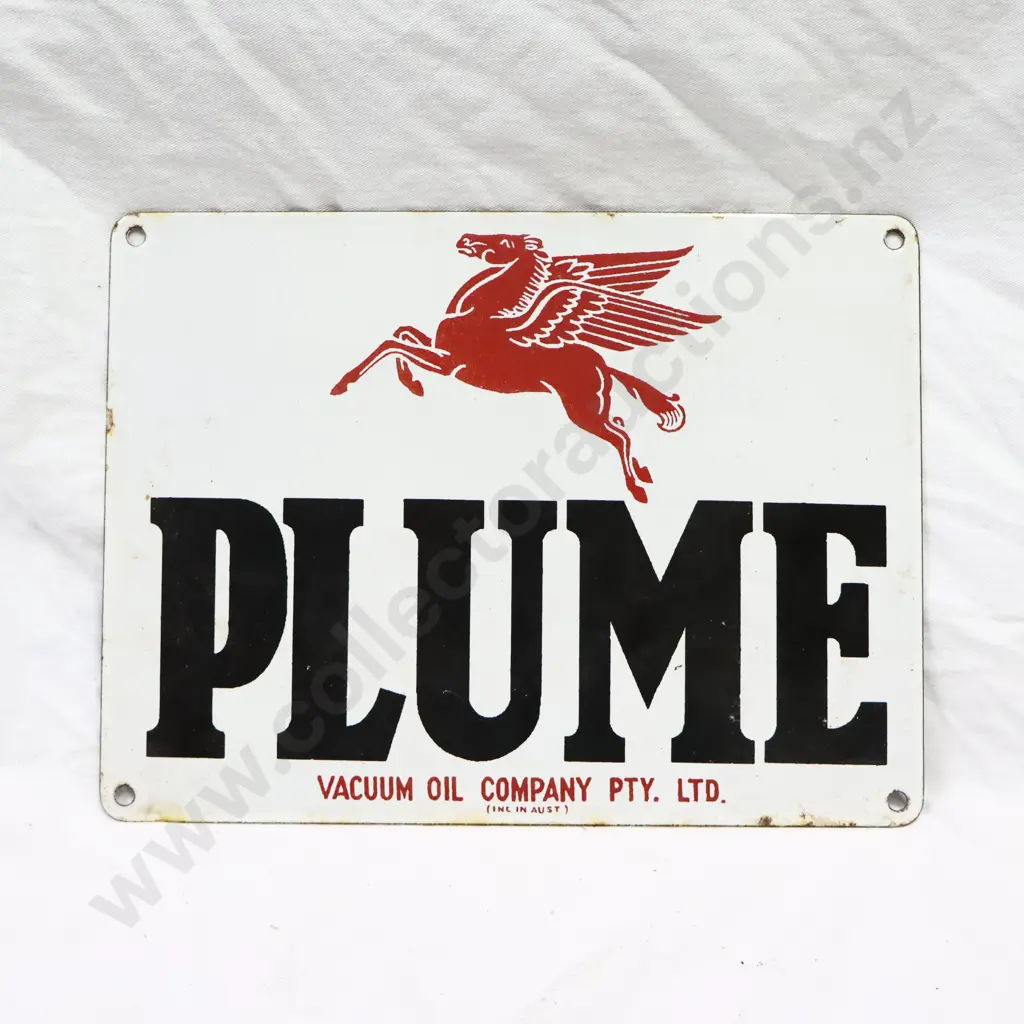 Enamel Plume Petrol Bowser Sign Image 1++
