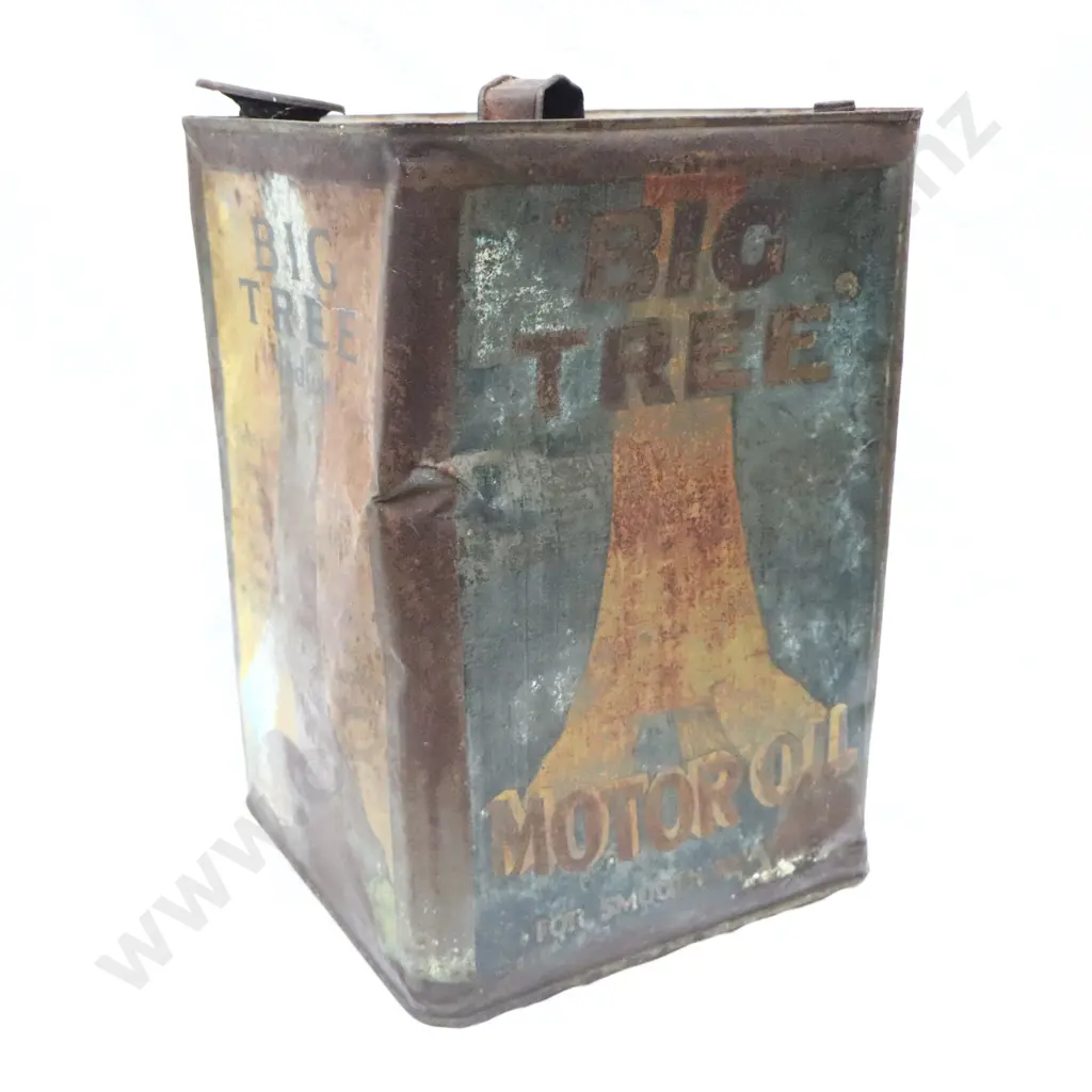 Rare 4 Gallon Big Tree Motor Oil Tin Image 1++