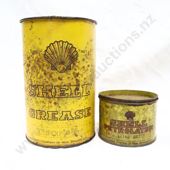 Early Shell Grease Tins x 2