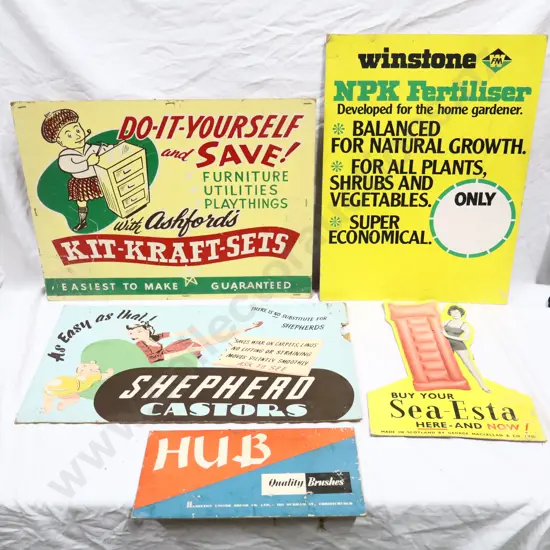 Original Hardboard Signs x 5