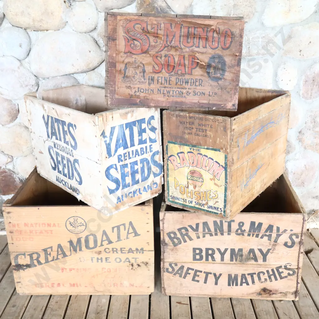 Wooden Advertising Boxes x 5 Image 1++