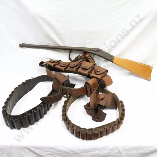 Shooting Holsters And Toy Gun. Larger Holster With Upper Body Strapes Stamped Wiseman Maker Auckland.