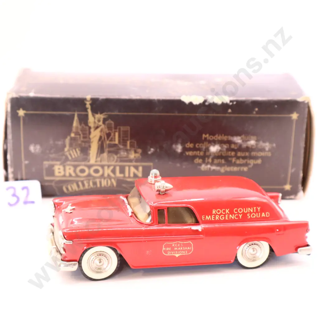 1/43 Brooklin Models  1955  Chevrolet   Rock County Fire Mashal Image 1++