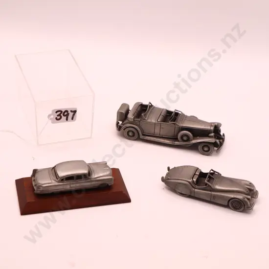 Pewter Cars x 3