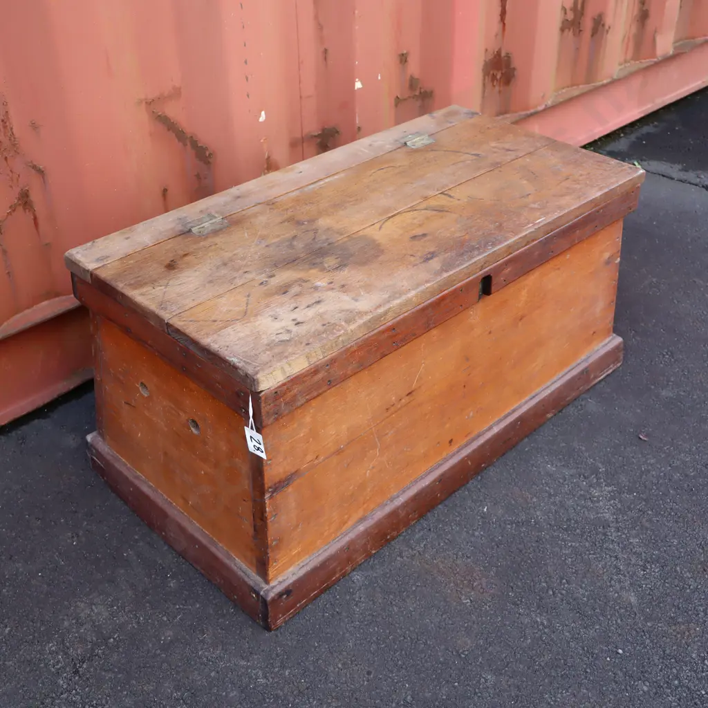 Large Antique Wooden Carpenters Chest  Image 1++
