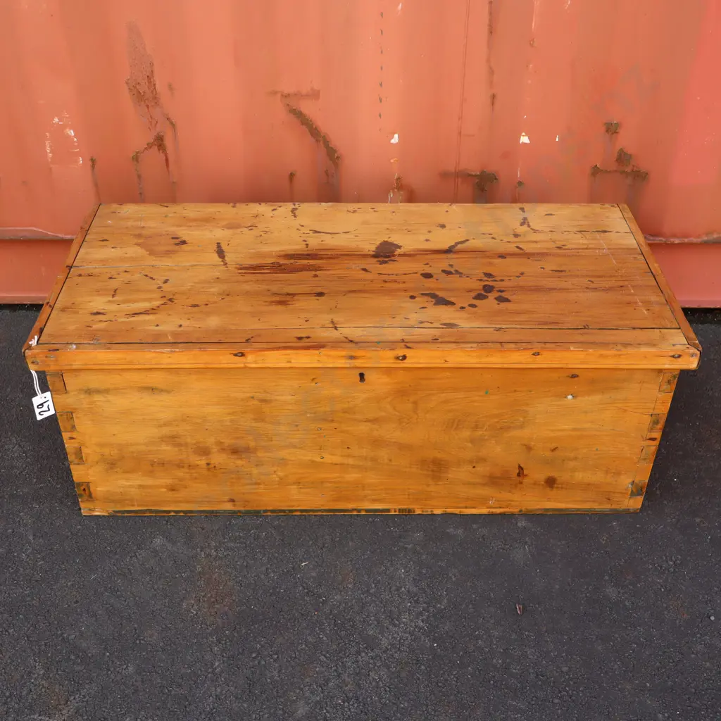 Large Antique Wooden Carpenters Chest with Internal Compartments Image 1++