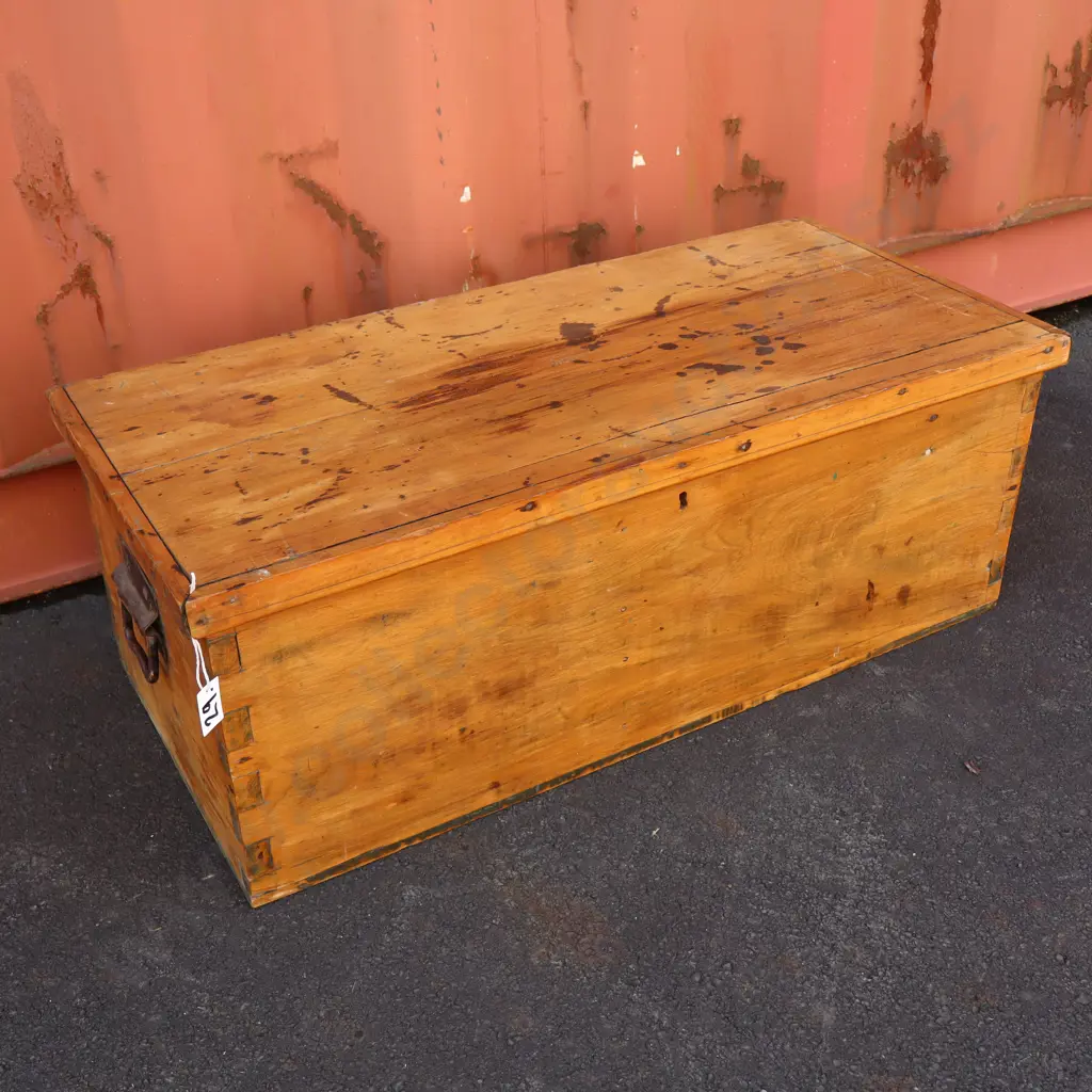 Large Antique Wooden Carpenters Chest with Internal Compartments Image 1++
