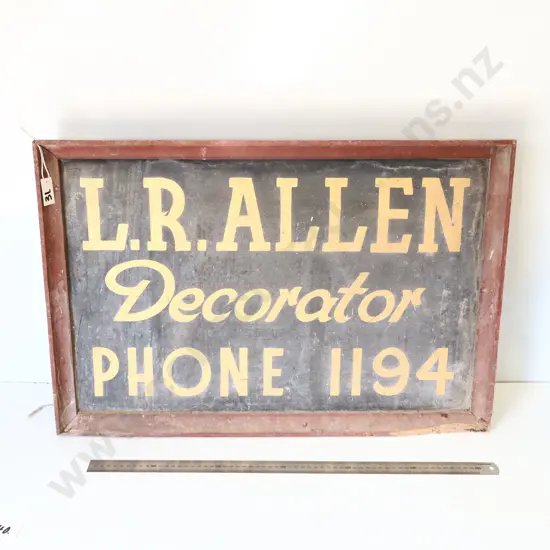 L.R. Allen Decorator Antique Advertising Sign Phone 194