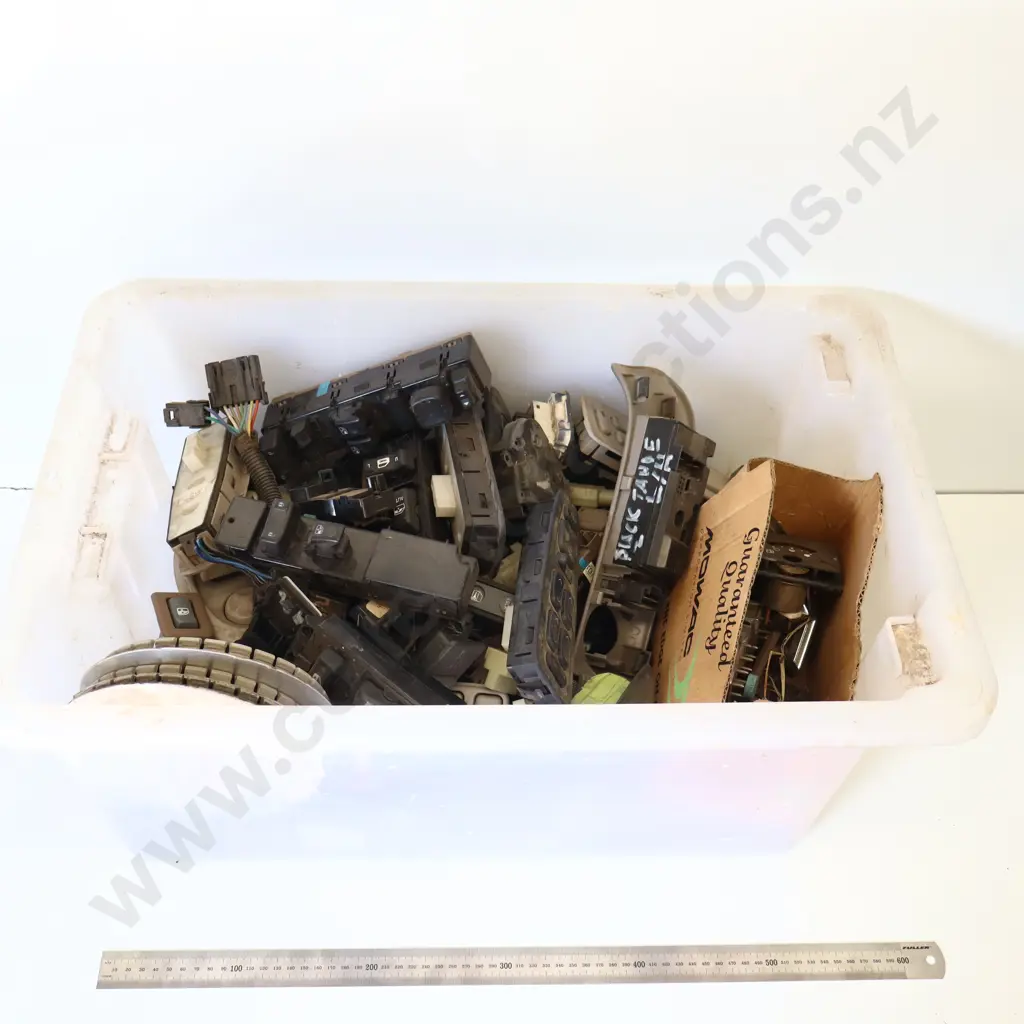Tub of Assorted Automotive Switches & Components Image 1++
