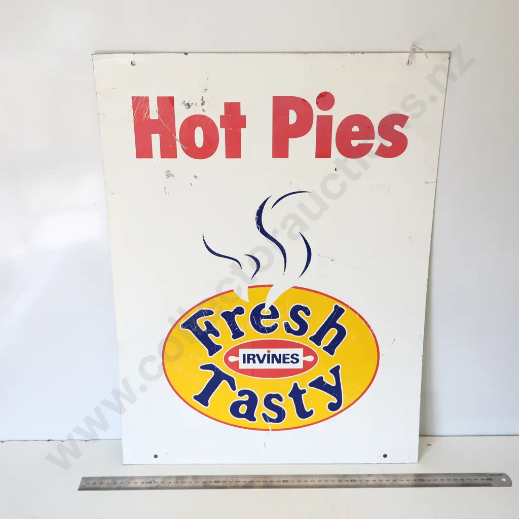 Irvines 'Fresh Tasty' Advertising Tin Sign Image 1++