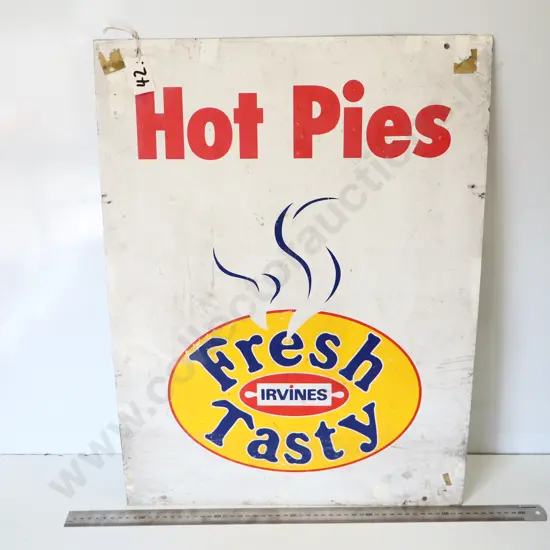 Irvines 'Fresh Tasty' Advertising Tin Sign