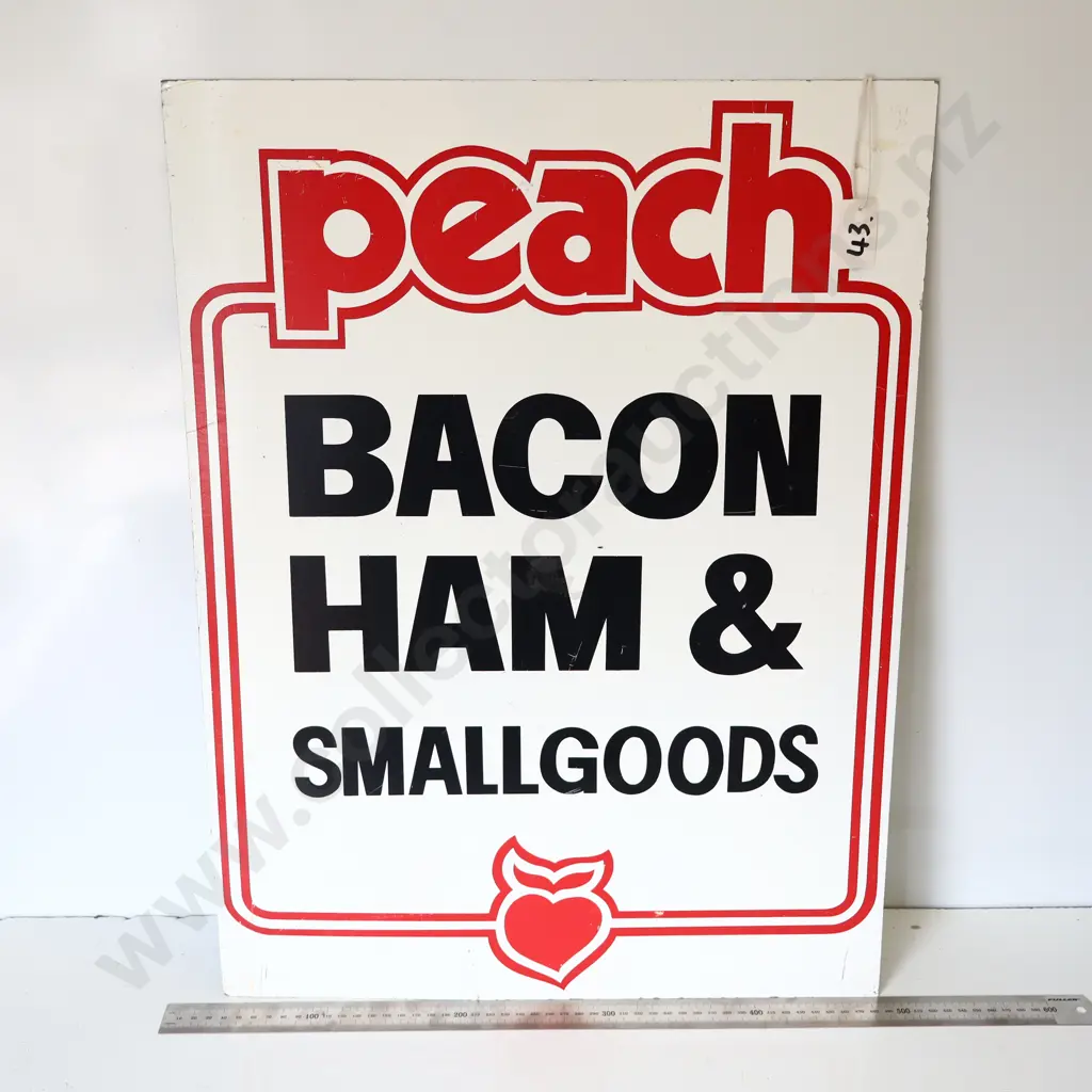 Peach Bacon Ham & Smallgoods Tin Sign Image 1++