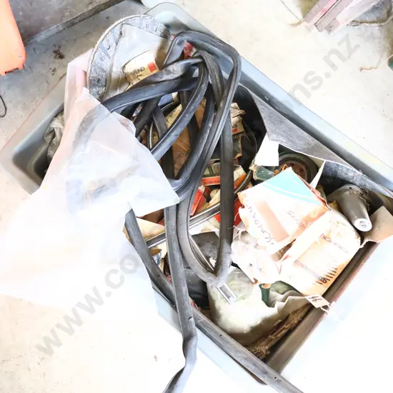 Assorted Automotive Rubber Seals, Hoses and Parts in Tub