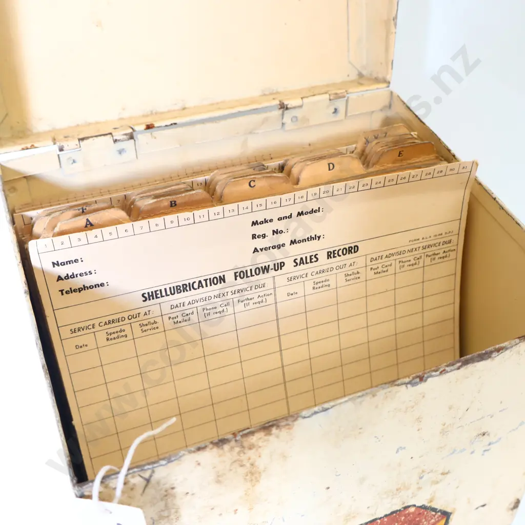 Shellubrication Follow-Up Sales Record Card Box Image 1++