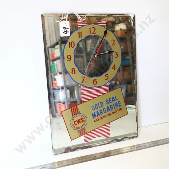 CWS Gold Seal Margarine Advertising Mirror Clock
