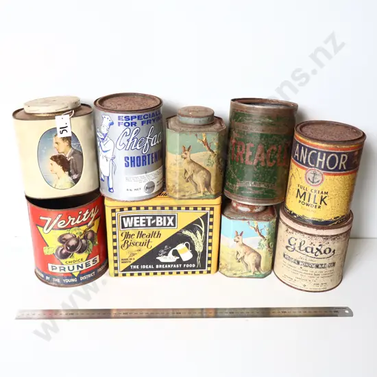 Collection of Assorted Vintage Tins