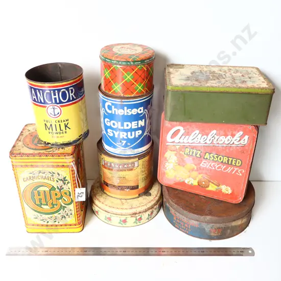 Collection of Assorted Vintage Tins