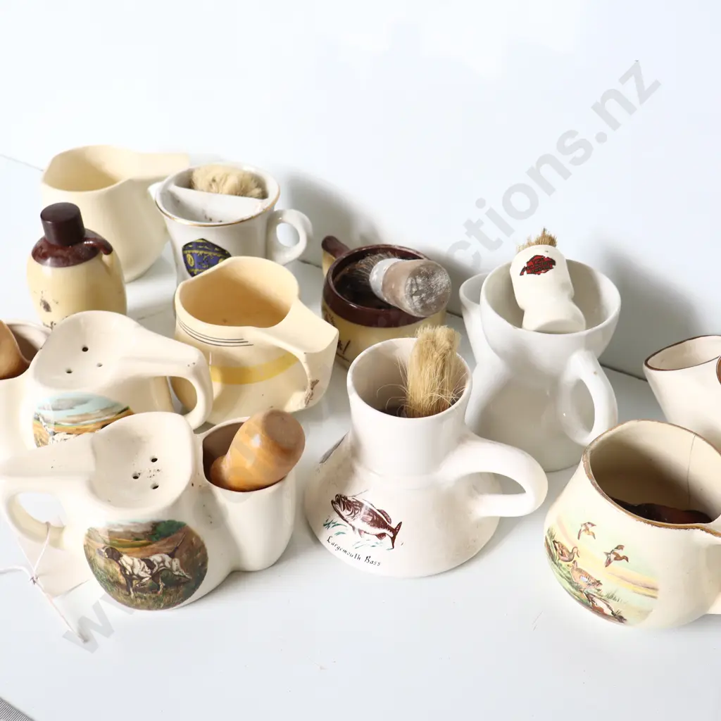 Collection of Shaving Mugs, Brushes and Grooming Pieces Image 1++