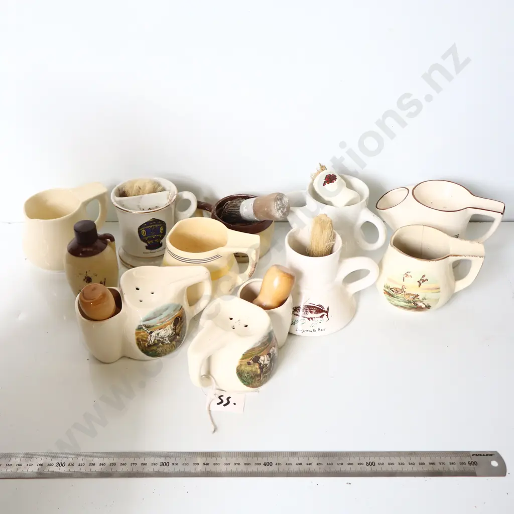 Collection of Shaving Mugs, Brushes and Grooming Pieces Image 1++