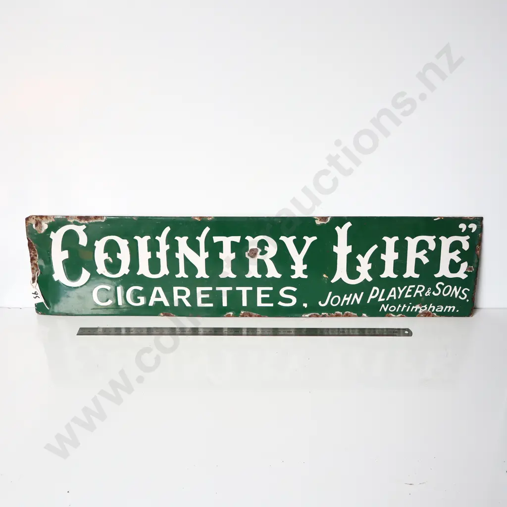 Country Life Cigarettes Enamel Advertising Sign Image 1++