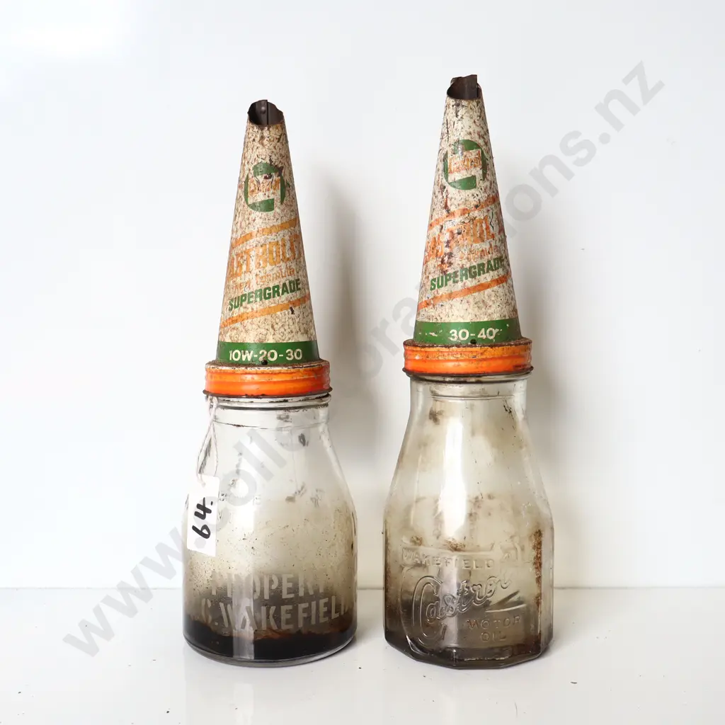 Castrol Motor Oil Bottles with Original Pourers (Qty 2) Image 1++