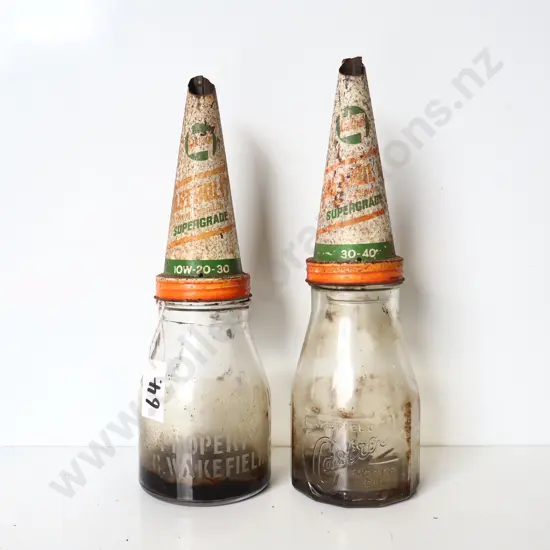 Castrol Motor Oil Bottles with Original Pourers (Qty 2)
